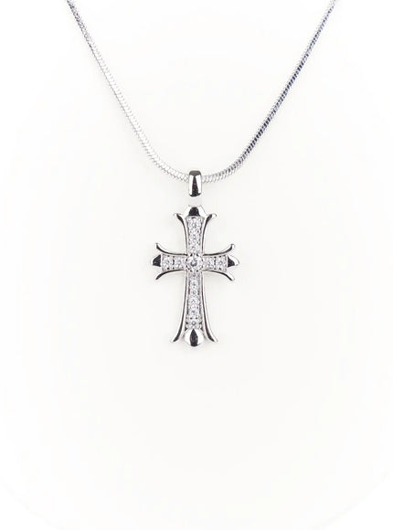 sparkling-cross-double-layer-necklace-f502
