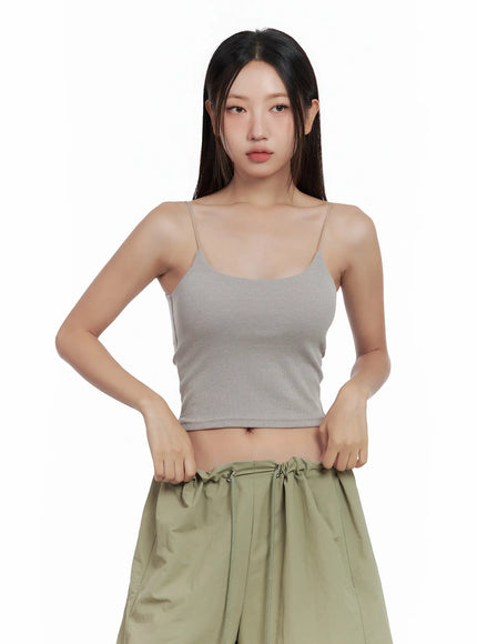 minimalist-ribbed-tank-cl509 / Beige
