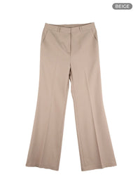 solid-bootcut-trousers-oy421 / Beige
