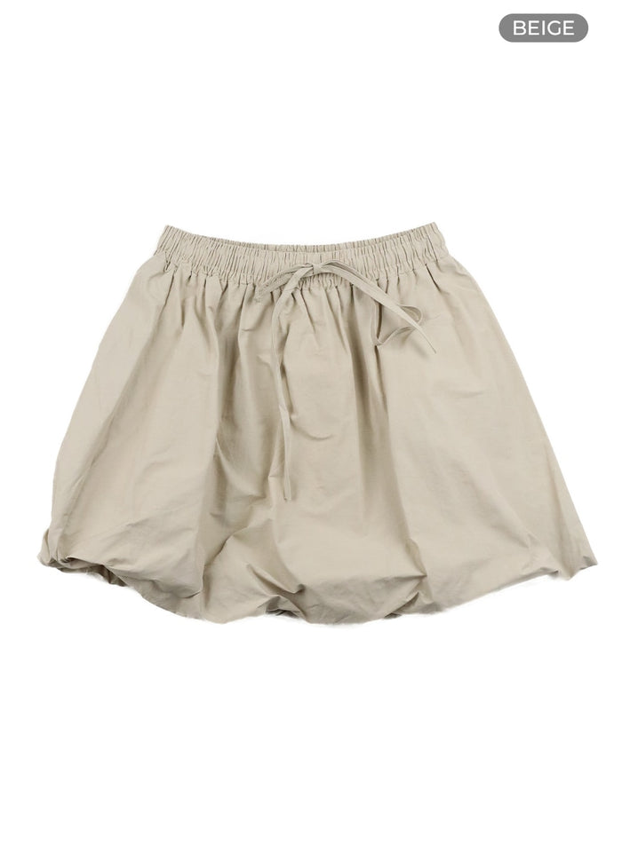 bubble-hem-mini-skirt-oa429 / Beige