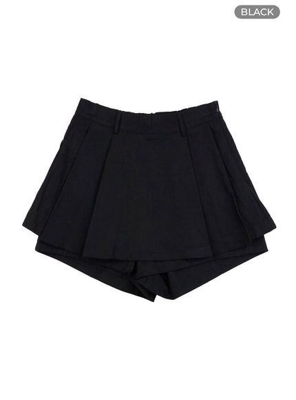 solid-wrap-skirt-oo407 / Black