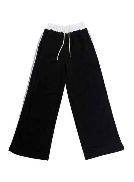 angel-lace-wide-leg-trackpants-ca521 / Black