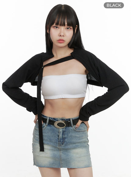 strap-bolero-crop-top-oo401 / Black