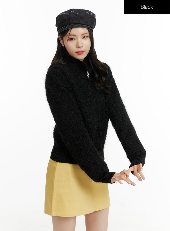 soft-collar-knit-sweater-of408 / Black