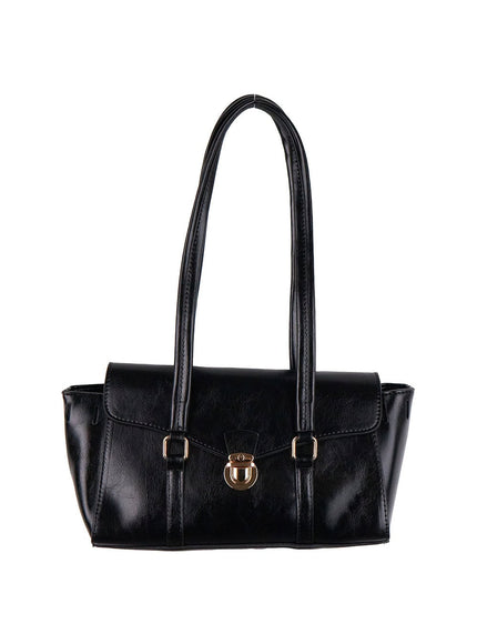 faux-leather-classic-shoulder-bag-od412 / Black