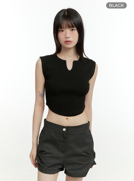 cut-out-tank-top-cg402 / Black