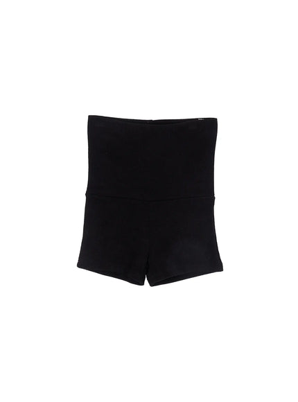 basic-foldover-high-waisted-shorts-cm513 / Black