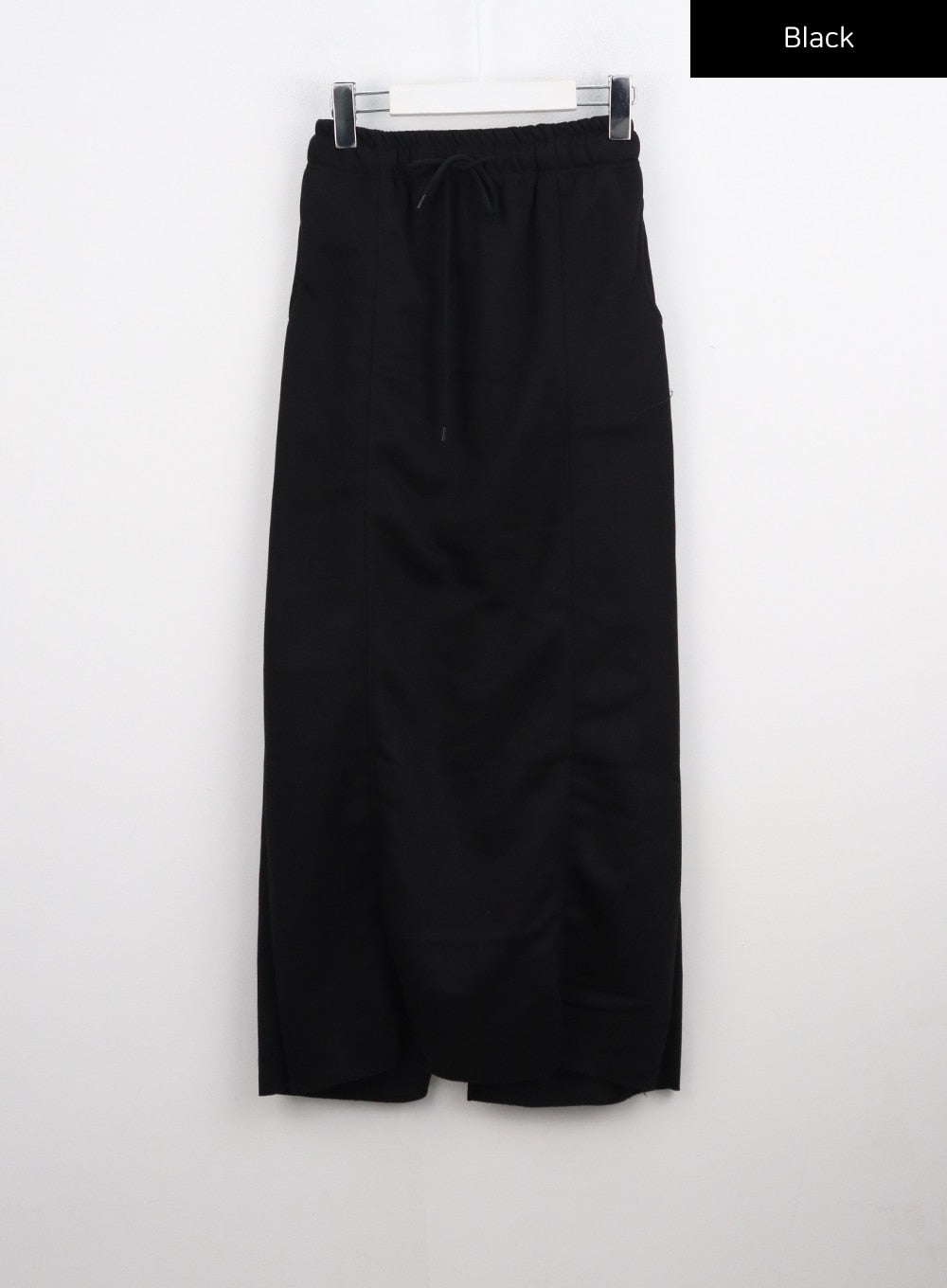 fleece-lined-maxi-sweat-skirt-cn303 / Black