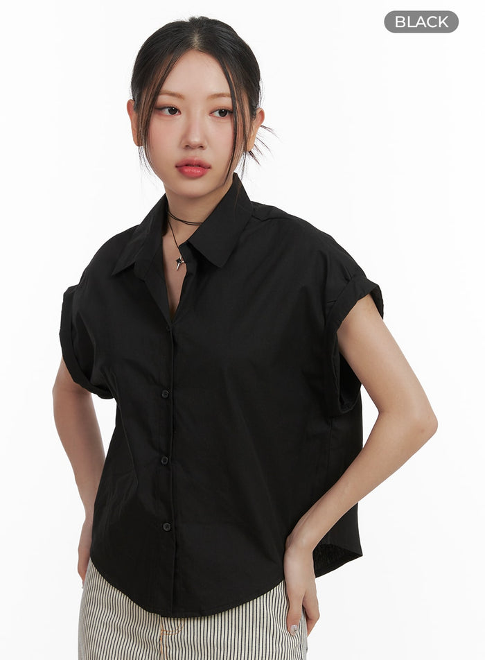 roll-up-sleeve-shirt-oa415 / Black
