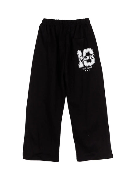 wide-leg-graphic-sweatpants-cd529 / Black