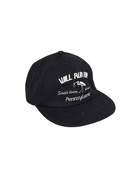 lettering-embroidered-hat-cn426 / Black