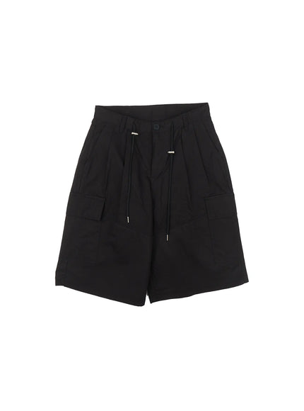 baggy-pocketed-cargo-shorts-cu518 / Black