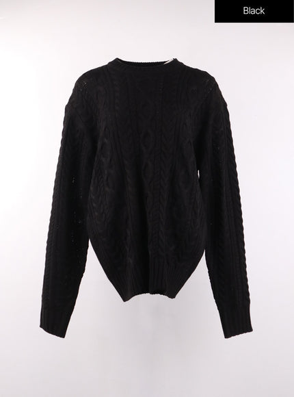 cozy-cable-knit-sweater-of405 / Black