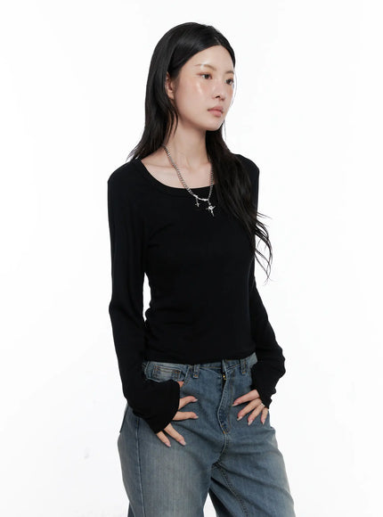 basic-long-sleeve-top-cs526-1 / Black