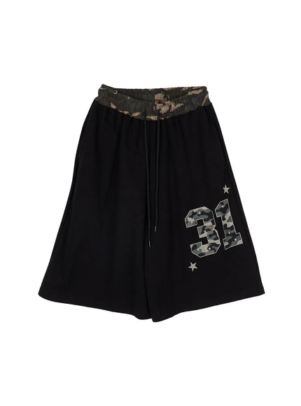 camo-print-bermuda-shorts-cy513 / Black