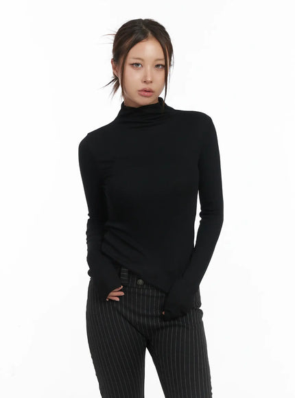 basic-turtleneck-long-sleeve-cj513 / Black