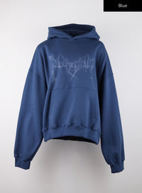 cozy-graphic-oversized-hoodie-cd328 / Blue
