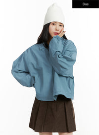 oversized-zip-up-jacket-of414 / Blue