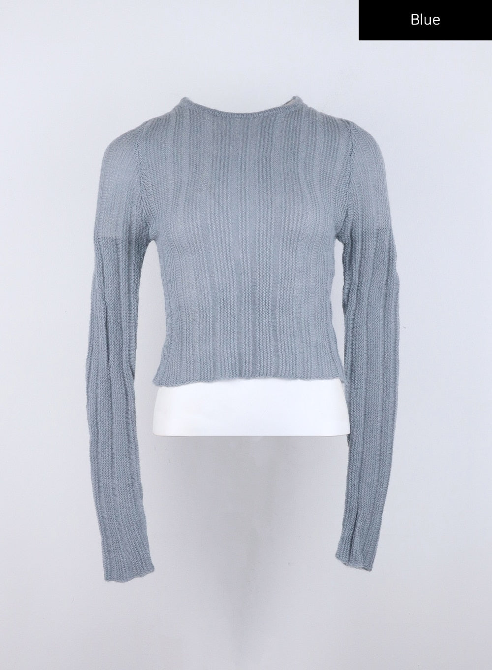 round-neck-gradient-color-crop-sweater-co327 / Blue