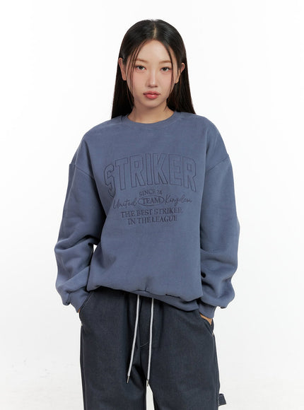 loose-fit-crew-neck-sweatshirt-cn412 / Blue