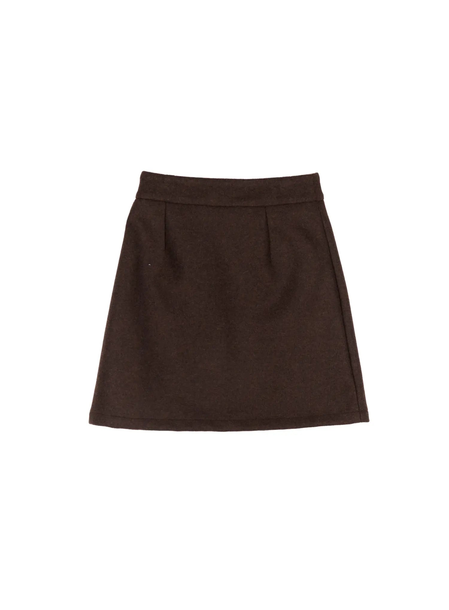 timeless-wool-a-line-mini-skirt-cn526 / Brown