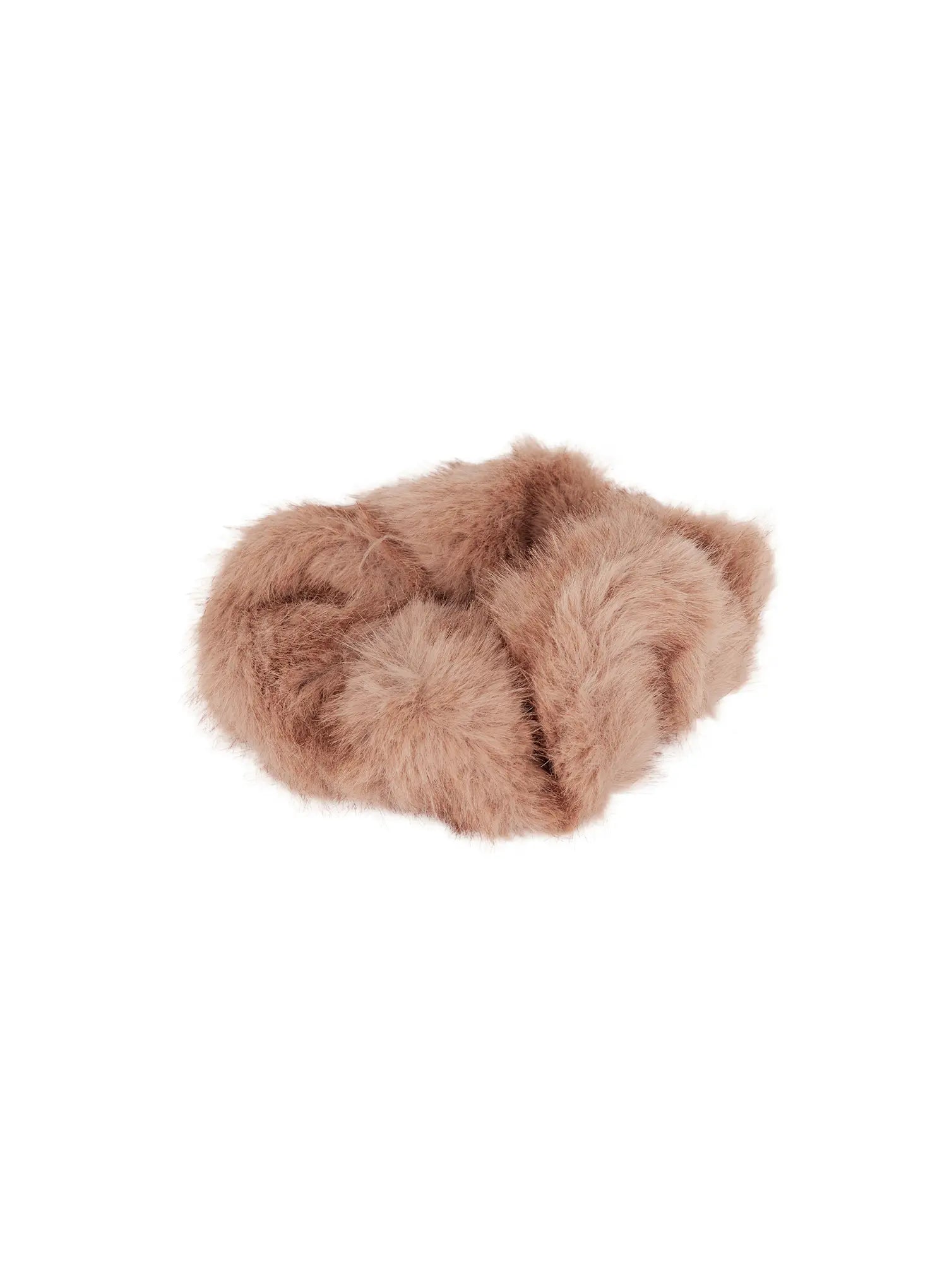 faux-fur-scrunchie-cn527 / Brown
