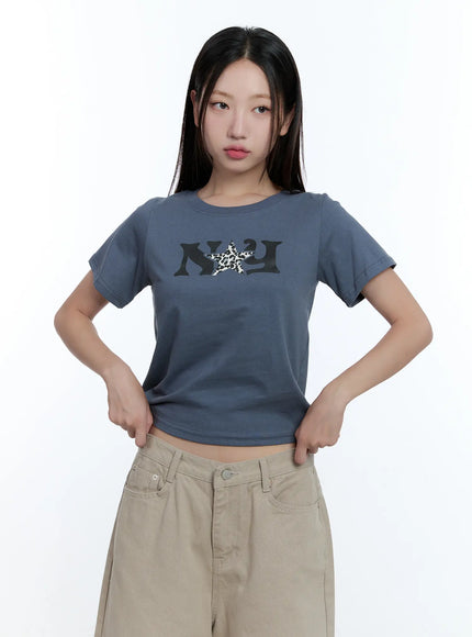 graphic-crop-tee-cu526 / Dark blue