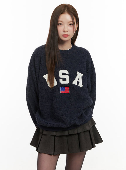 polyester-embroidered-loose-fit-hoodie-od417 / Dark blue