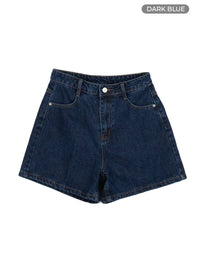 basic-denim-light-washed-shorts-ou411 / Dark blue