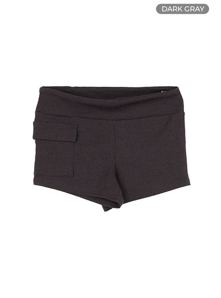 ribbed-slim-fit-cargo-shorts-cs424 / Dark gray