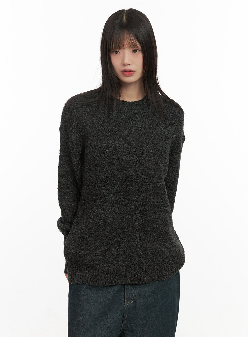 oversized-mohair-blend-sweater-cd425 / Dark gray