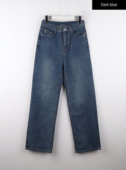 Mid-Waist Light Washed Button Wide Leg Jeans OD320