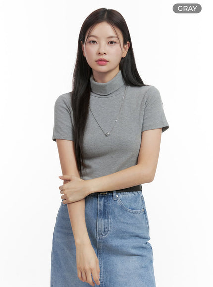 classic-turtle-neck-knit-top-oo416 / Gray