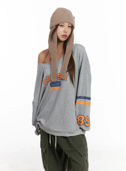 Off-Shoulder Oversized Sweatshirt CJ513