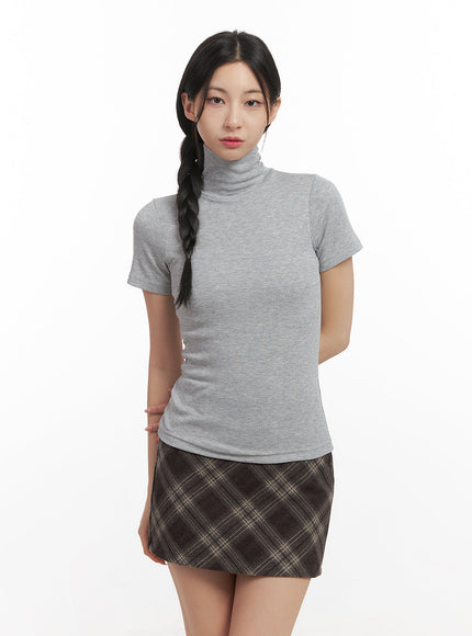 turtle-neck-slim-fit-tshirt-cn428 / Gray