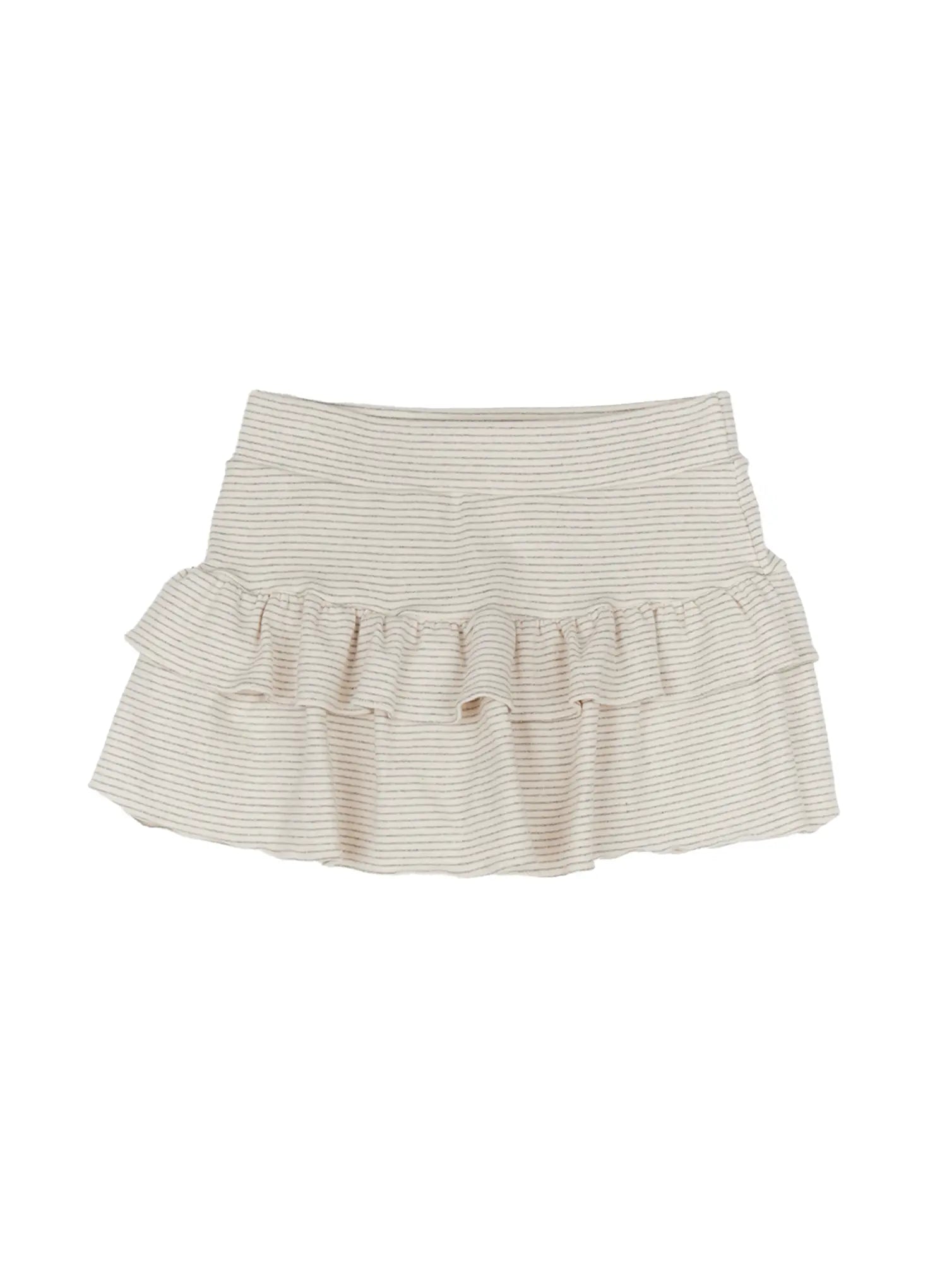 striped-layered-mini-skirt-co520 / Gray