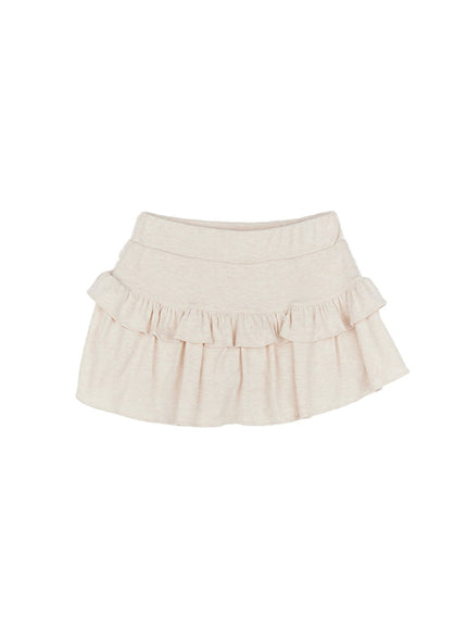ruffle-layered-mini-skirt-cy530 / Light beige
