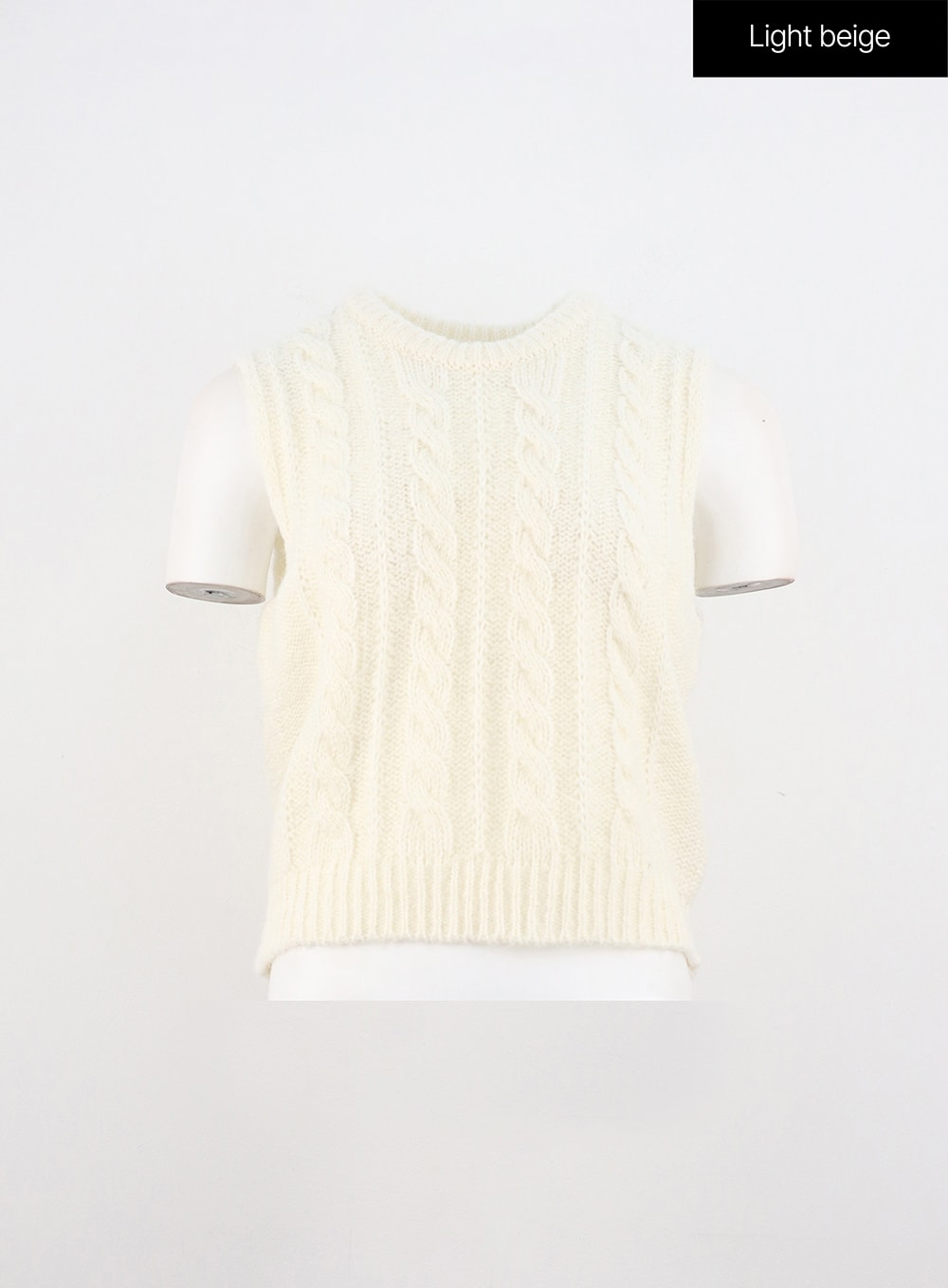 cable-knit-vest-oo312 / Light beige