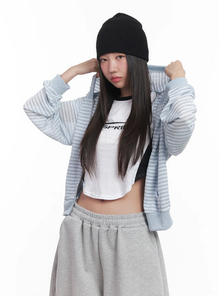 striped-zip-up-hoodie-cu517 / Light blue