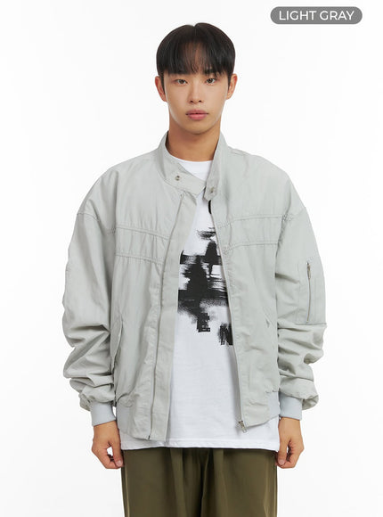 mens-quattro-pocket-zip-up-jacket-co408 / Light gray