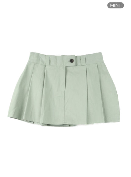 a-line-pleated-mini-skirt-of422 / Mint