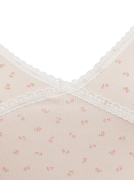 soft-floral-lace-cami-top-ia524 / Pink