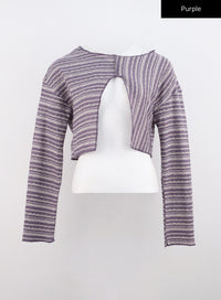 front-cut-out-knit-top-co313 / Purple