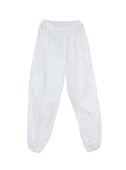 pleated-wide-leg-joggers-cl518 / White