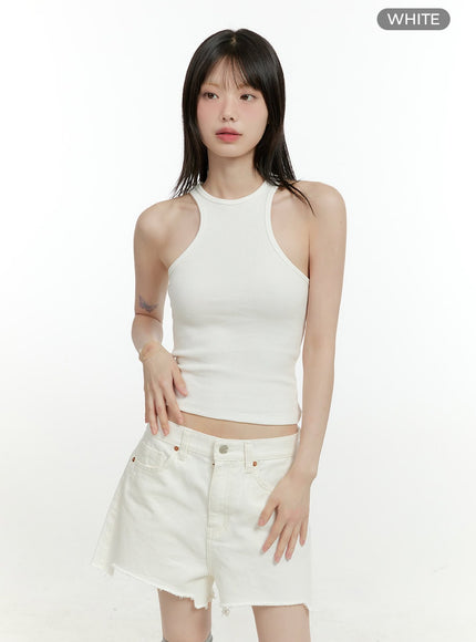 solid-sleeveless-tank-top-cg401 / White