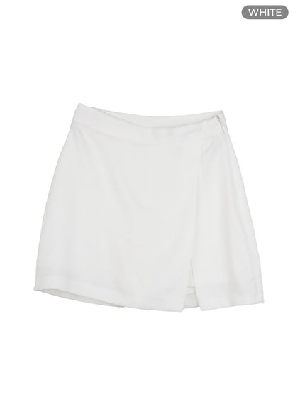 slit-mini-skort-ou413 / White