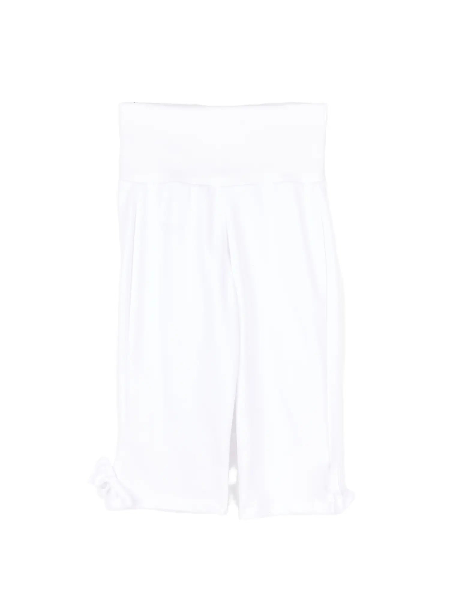 ribbed-hem-capri-pants-with-bow-detail-cy518 / White