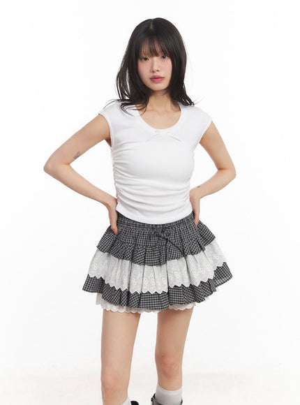 ribbon-slim-fit-cropped-shirt-ca523 / White