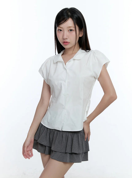 collared-short-sleeve-shirt-cu527 / White