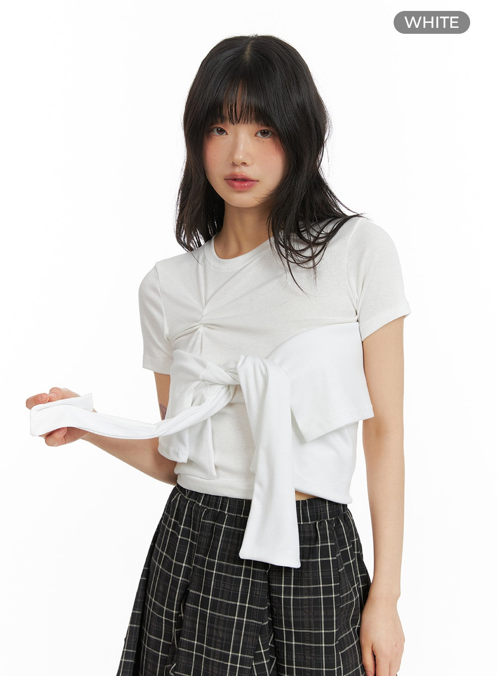 solid-tie-front-tube-top-cm413 / White